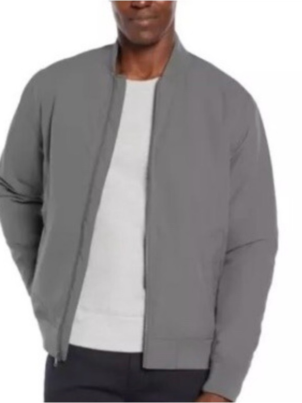 Denim & Flower Men's Light Gray Bomber Jacket